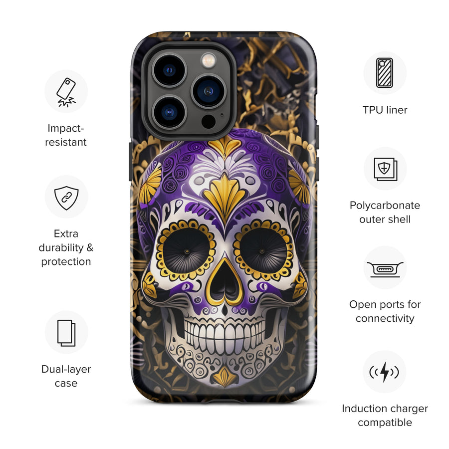 Non-Binary Sugar Skull Tough Case for iPhone®