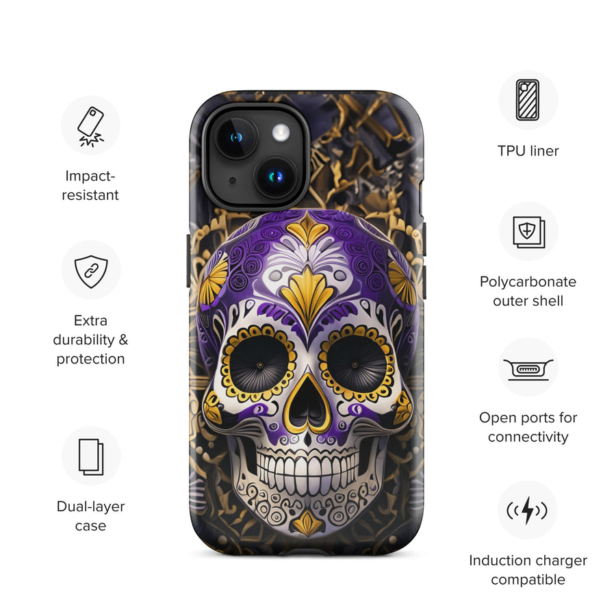 Non-Binary Sugar Skull Tough Case for iPhone®