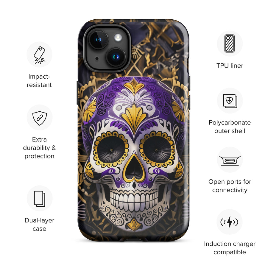 Non-Binary Sugar Skull Tough Case for iPhone®