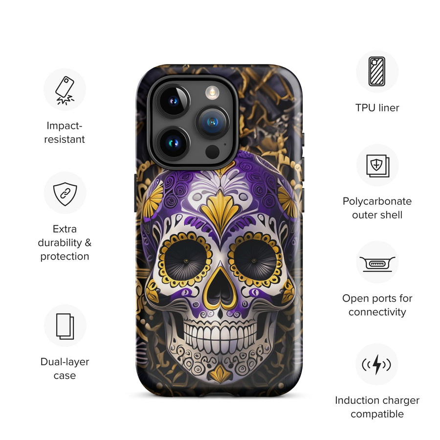 Non-Binary Sugar Skull Tough Case for iPhone®