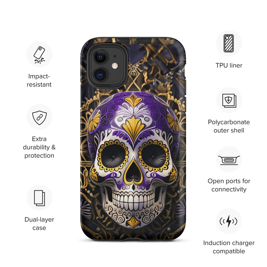 Non-Binary Sugar Skull Tough Case for iPhone®