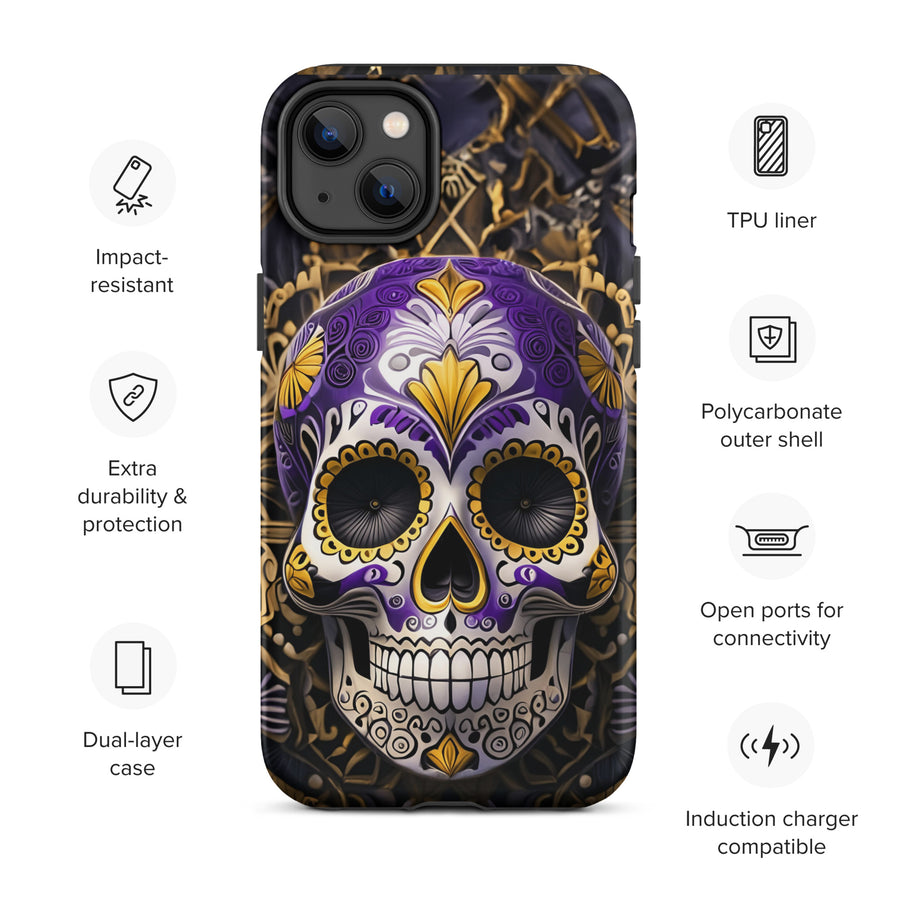 Non-Binary Sugar Skull Tough Case for iPhone®