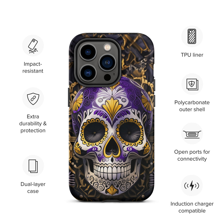 Non-Binary Sugar Skull Tough Case for iPhone®