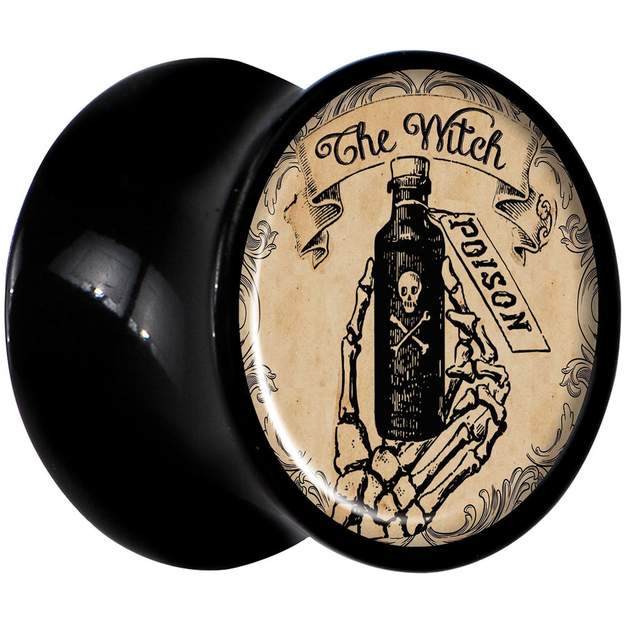Witches Brew Poison Potion Halloween Black Acrylic Plug Set 0G to 20mm