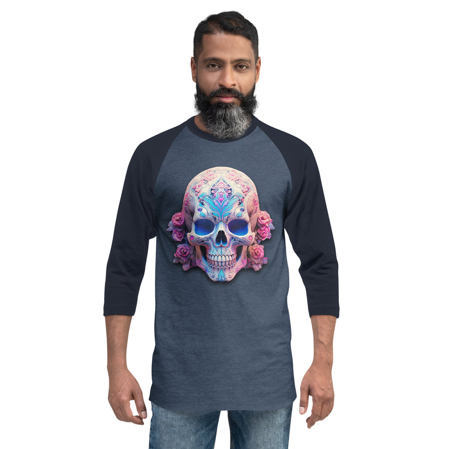 Trans Sugar Skull 3/4 sleeve raglan shirt