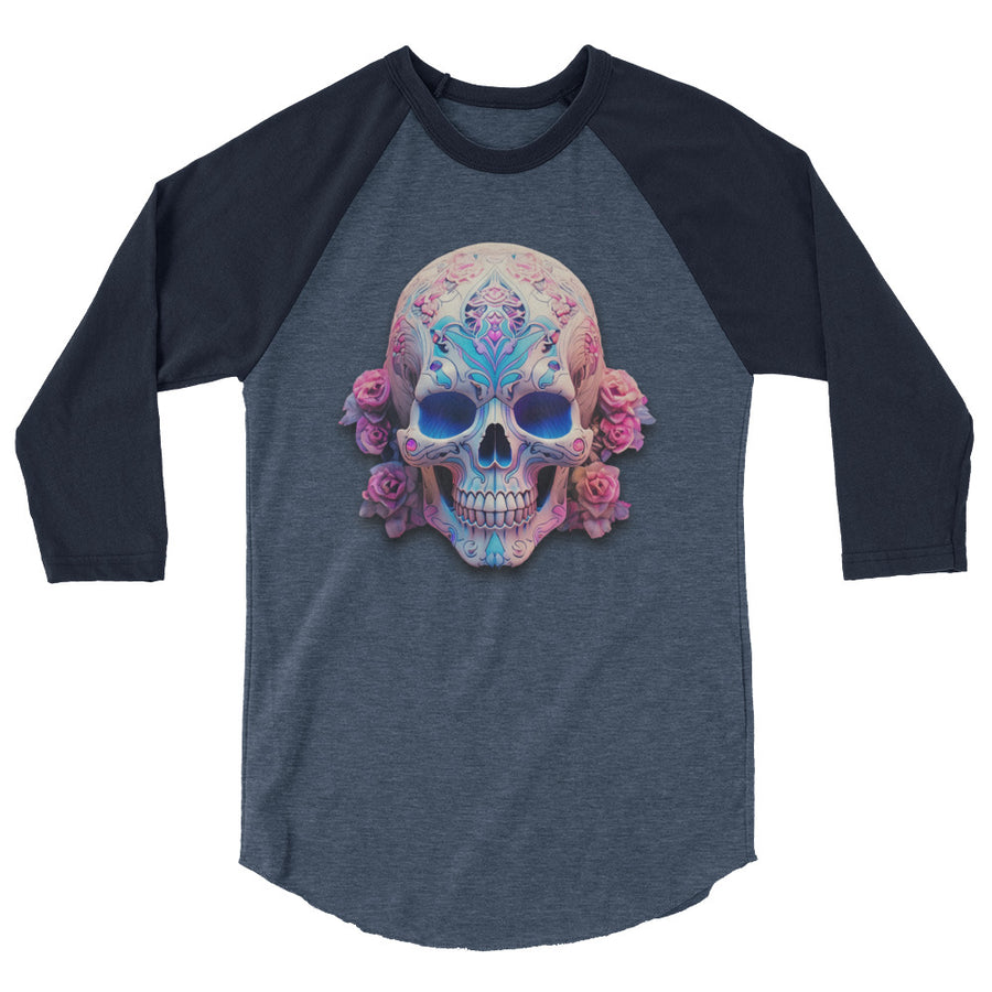 Trans Sugar Skull 3/4 sleeve raglan shirt