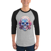 Trans Sugar Skull 3/4 sleeve raglan shirt