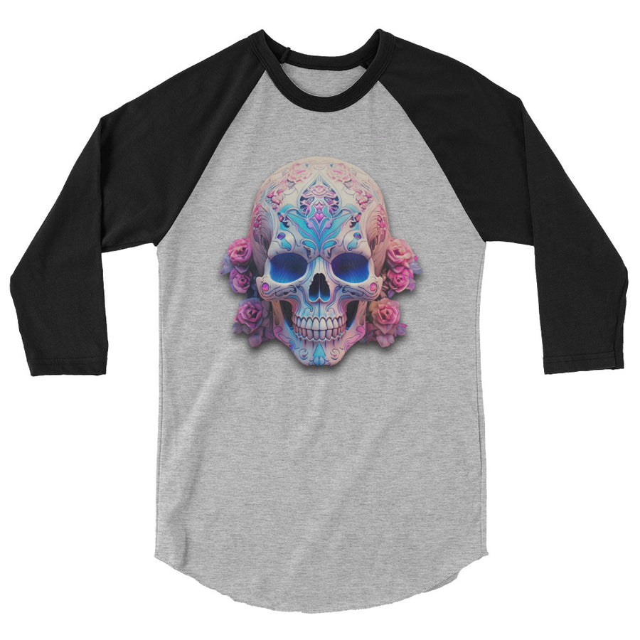 Trans Sugar Skull 3/4 sleeve raglan shirt