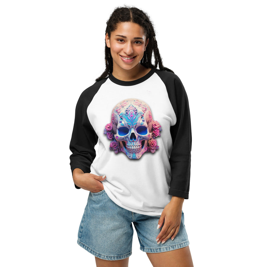 Trans Sugar Skull 3/4 sleeve raglan shirt