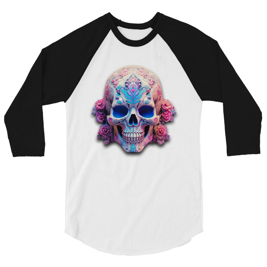 Trans Sugar Skull 3/4 sleeve raglan shirt