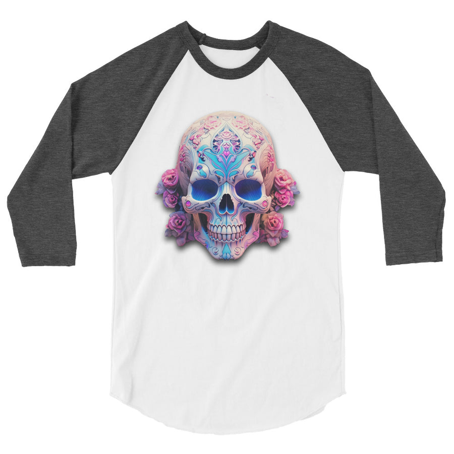 Trans Sugar Skull 3/4 sleeve raglan shirt