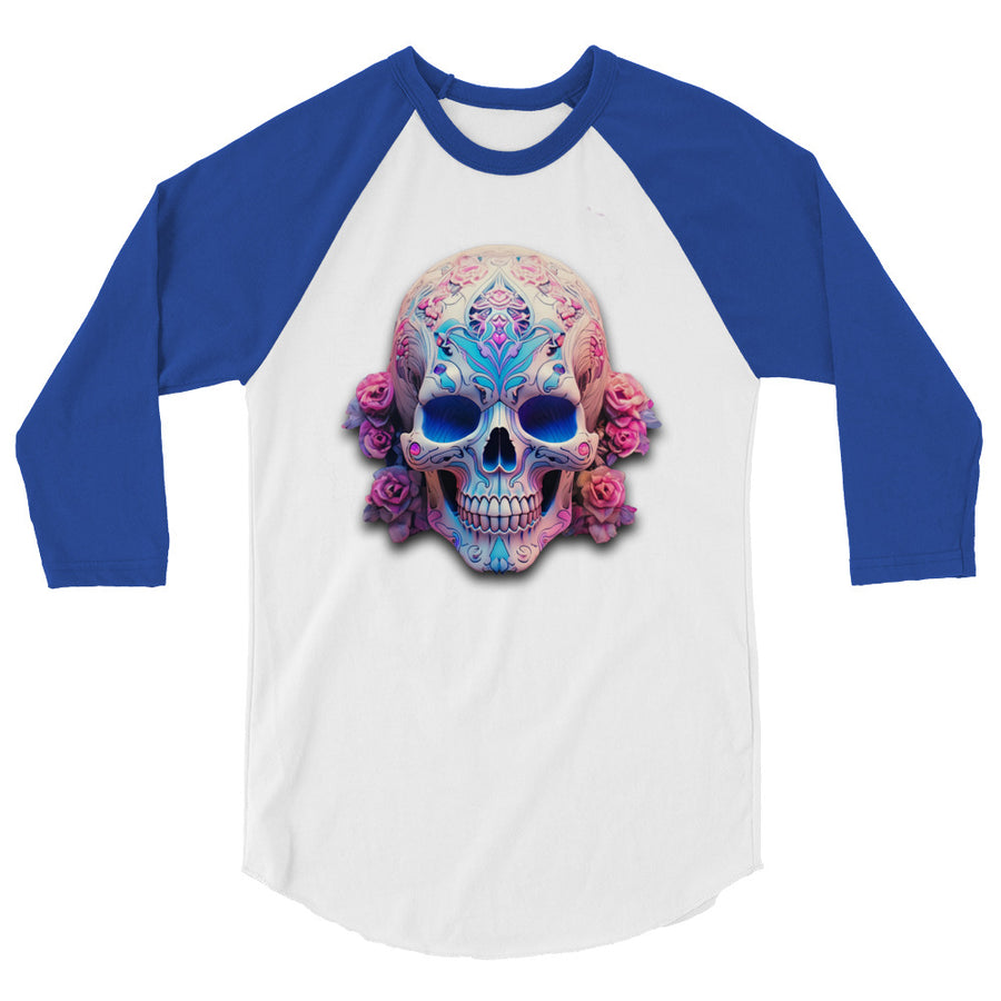 Trans Sugar Skull 3/4 sleeve raglan shirt