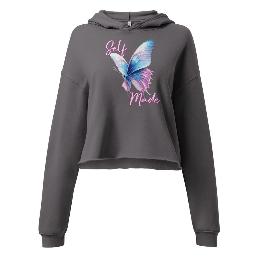 Self Made Trans Butterfly Crop Hoodie