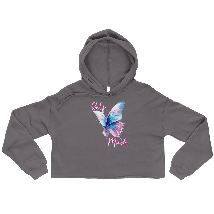 Self Made Trans Butterfly Crop Hoodie