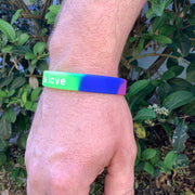 Rainbow Pride Wristband - Silicone Equality Bracelet | Love Is Love Band