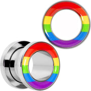 Rainbow Unity Pride Screw Fit Tunnel Plug Set 2G to 1"