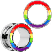 Rainbow Unity Pride Screw Fit Tunnel Plug Set 2G to 1"