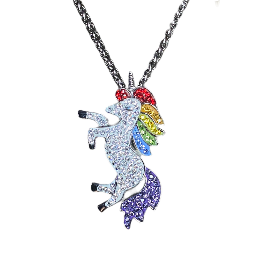 Rainbow Unicorn Gem Stainless Steel Pendant Outer Peace Gear