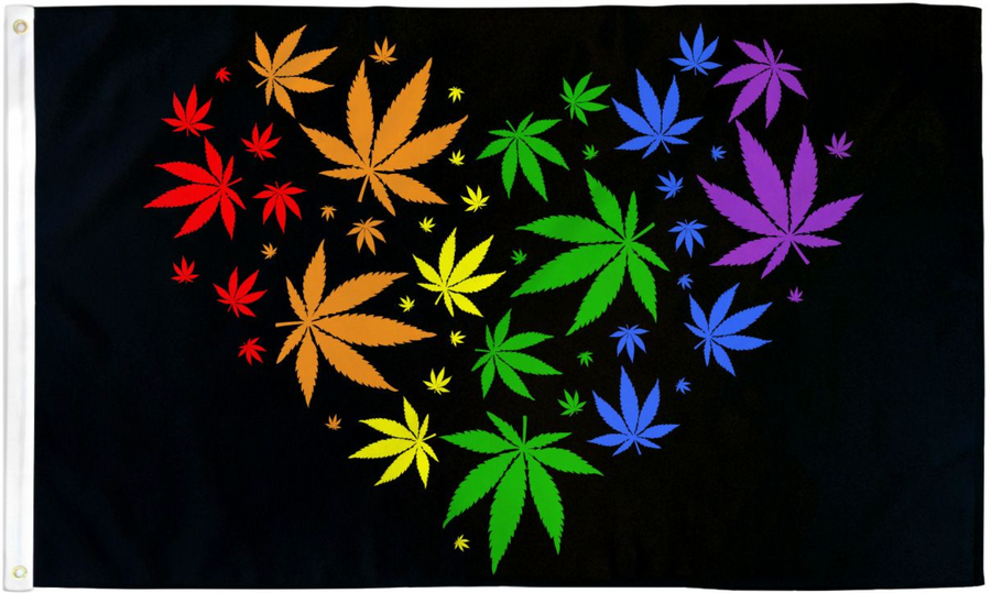 Marijuana Love Pride Flag 3' x 5'